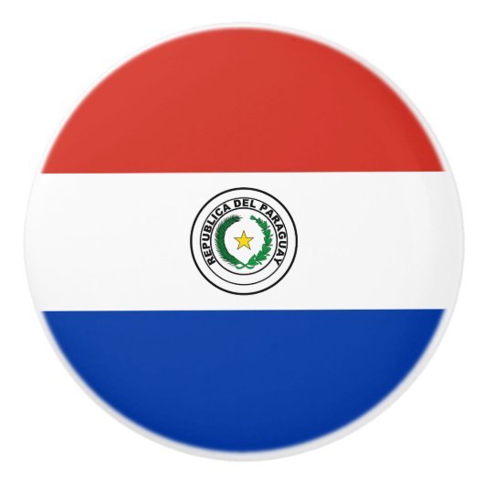 パラグアイの国旗 セラミックノブ (正面)