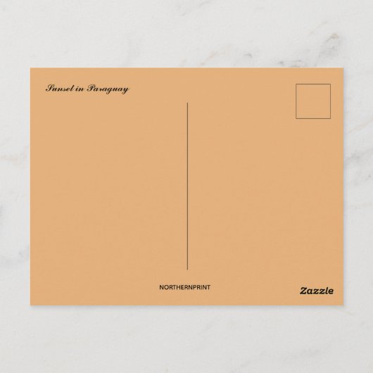 パラグアイの夕日 ポストカード (裏面)