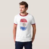 パラグアイの指紋の旗の100%年のParaguayanのギフト Tシャツ (正面フル)