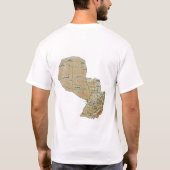 パラグアイの旗＋地図＋テキストTシャツ Tシャツ (裏面)
