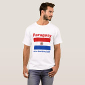 パラグアイの旗＋地図＋テキストTシャツ Tシャツ (正面フル)