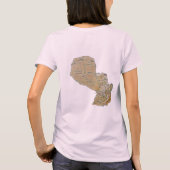 パラグアイの旗+地図+テキストTシャツ Tシャツ (裏面)