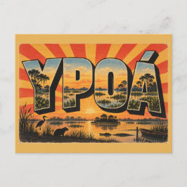 パラグアイのYpoá国立公園の湿地のラグーンアート ポストカード