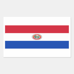 パラグアイまたはParaguayanの旗 長方形シール