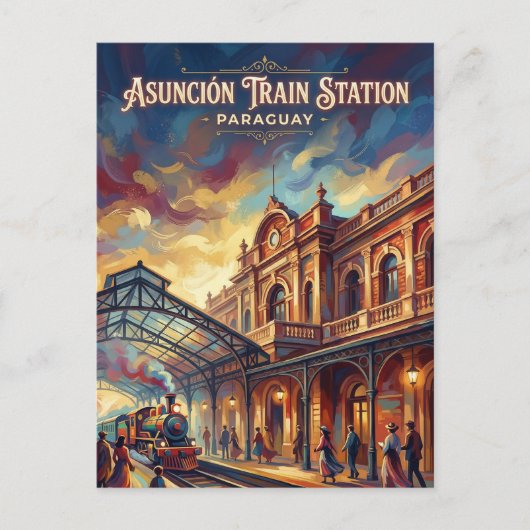 パラグアイ中央鉄道駅 ポストカード (正面)