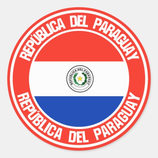 パラグアイ丸エンブレム ラウンドシール (正面)