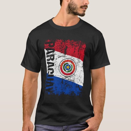 パラグアイ動揺して国旗 Tシャツ (正面)