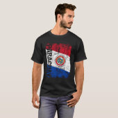 パラグアイ動揺して国旗 Tシャツ (正面フル)