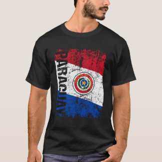 パラグアイ動揺して国旗 Tシャツ