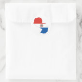 パラグアイ国旗の地図の形状シルエット ラウンドシール (バッグ)