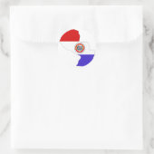 パラグアイ国旗の地図 ラウンドシール (バッグ)