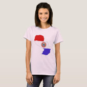 パラグアイ国旗の地図 Tシャツ (正面フル)