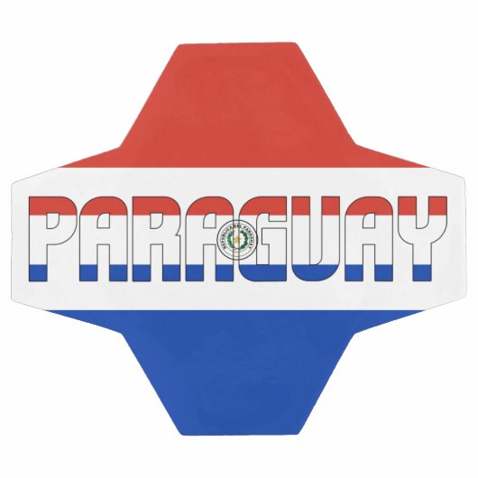 パラグアイ国旗赤白青三色愛国 サッカーボール (フラット)