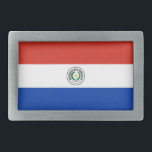 パラグアイ国旗 長方形ベルトバックル<br><div class="desc">パラグアイの愛国国旗。</div>