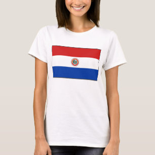パラグアイ国旗x地図Tシャツ Tシャツ
