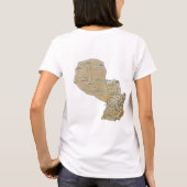 パラグアイ国旗x地図Tシャツ Tシャツ (裏面)