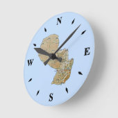 パラグアイ地図の時計 ラウンド壁時計 (傾斜)