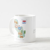 パラグアイ水彩画地図 | モノグラム コーヒーマグカップ (正面左)