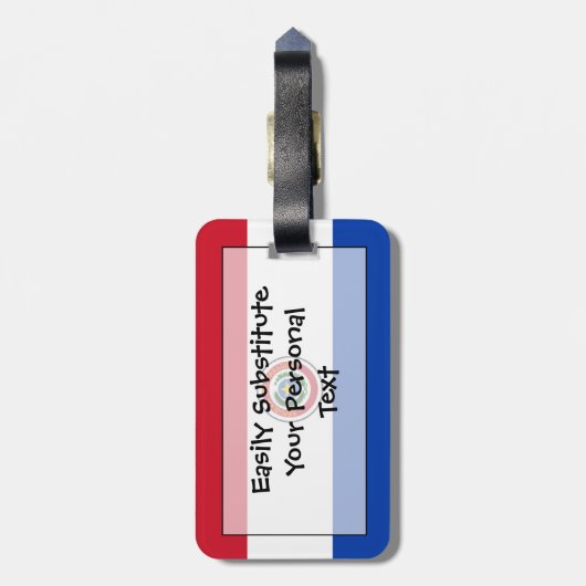 パラグアイ簡単ID個人の国旗 ラゲッジタグ (裏面縦)