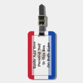 パラグアイ簡単ID個人国旗 ラゲッジタグ (正面縦)