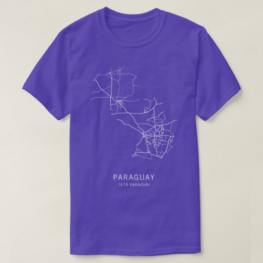 パラグアイ道路地図 Tシャツ (デザイン正面)