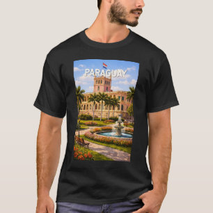 パラグアイ イラスト 旅行 アート ビンテージ Tシャツ