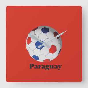 パラグアイ サッカー スクエア壁時計