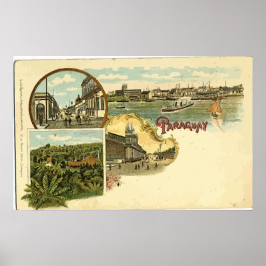 パラグアイ、ヴィンテージ ポスター (正面)
