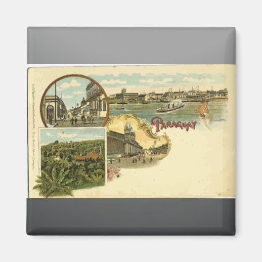 パラグアイ、ヴィンテージ マグネット (正面)