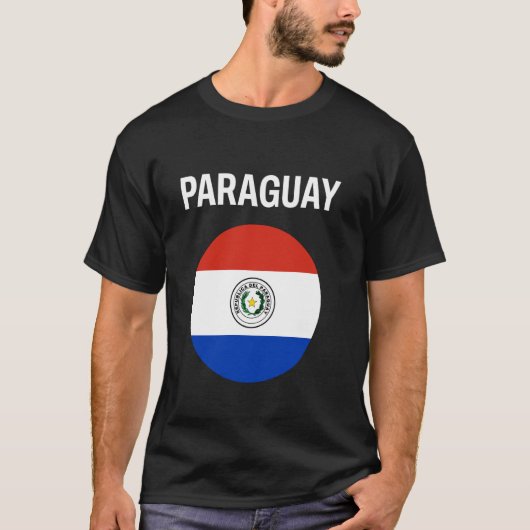 パラグアイ 国旗 モダン Tシャツ (正面)