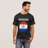 パラグアイ 国旗 モダン Tシャツ (正面フル)