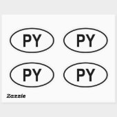パラグアイ「PY」 楕円形シール (シート)