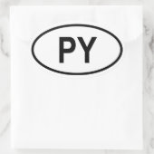 パラグアイ「PY」 楕円形シール (バッグ)