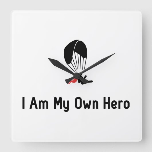 パラグライダーの英雄 スクエア壁時計 (正面)