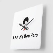 パラグライダーの英雄 スクエア壁時計 (傾斜)