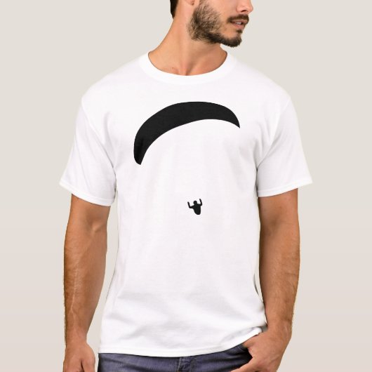 パラグライダーの黒いアイコン Tシャツ (正面)