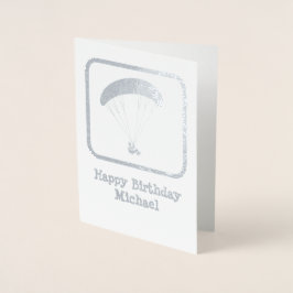 パラグライダーカスタムキャプション – 写真を内側に追加 箔カード