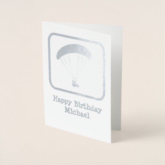 パラグライダーカスタムキャプション – 写真を内側に追加 箔カード (正面)