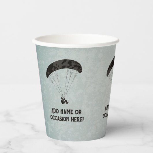 パラグライダーテーマグレーメタルルオスパーティー 紙コップ (正面)