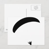 パラグライダー黒のアイコン ポストカード (正面/裏面)