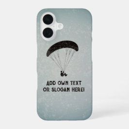 パラグライダーCanopyの下に浮かぶスローガン/文字 iPhone 16ケース