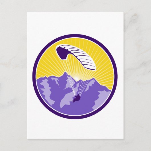 パラグライディングアルプスマウンテンズサークルレトロ ポストカード (正面)