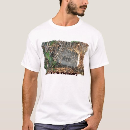 パラグラフ眺めのロゴのワイシャツの白 Tシャツ (正面)