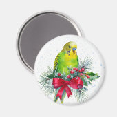 パラケートとホリデーリボン マグネット (正面/裏面)