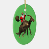 パラサウロフスに乗るサンタクロース セラミックオーナメント (右)