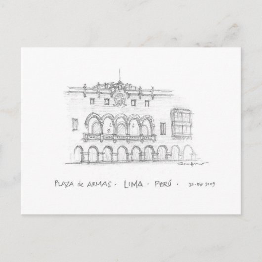 パラシオ市区、リマ、ペル ポストカード (正面)