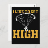 パラシュートおもしろい引用文スカイダイバー ポストカード (正面/裏面)