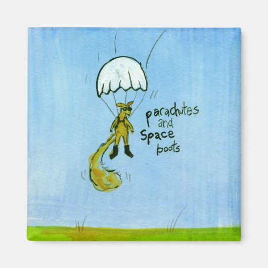 パラシュートとスペースブーツ マグネット (正面)