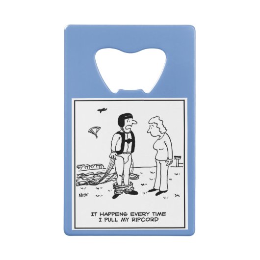 パラシュートによるパラシュートのスカイダイビングに問題がある クレジットカード栓抜き (裏面)