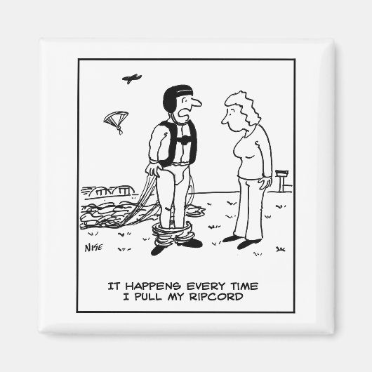 パラシュートによるパラシュートのスカイダイビングに問題がある マグネット (正面)